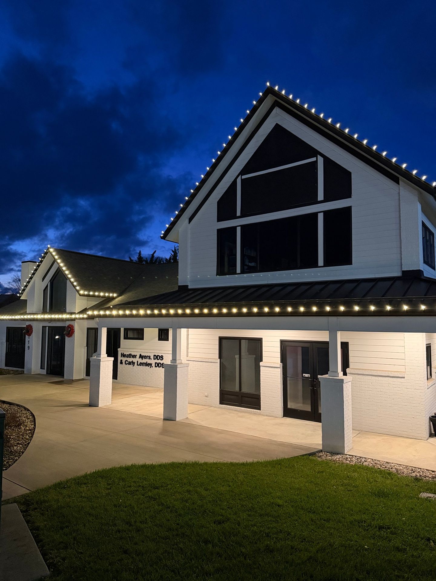 Modern office with roofline lighting