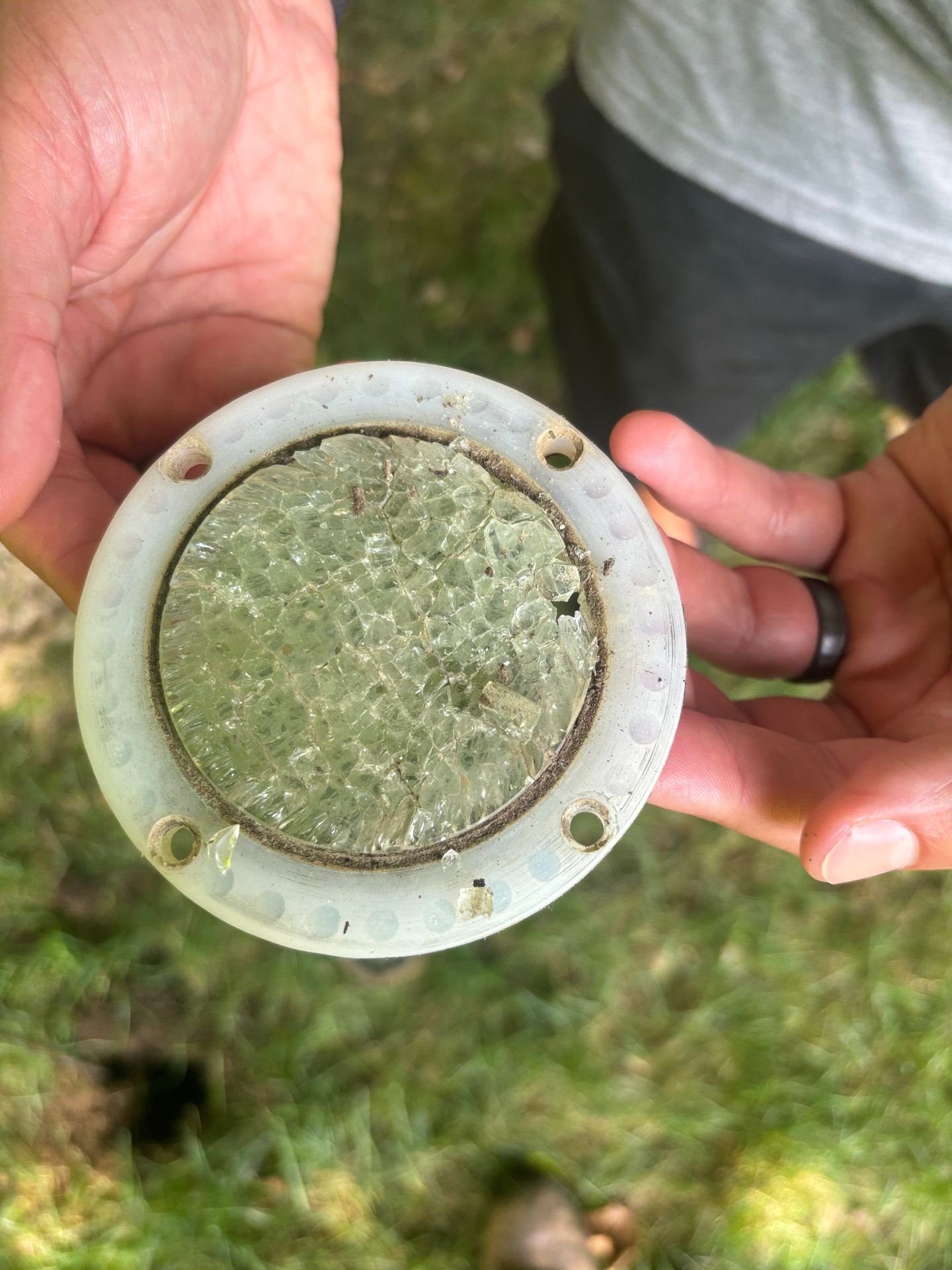 Cracked lens from heat damage