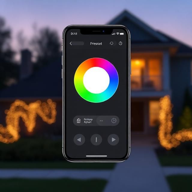 Gemstone Lights app controlling permanent holiday lighting