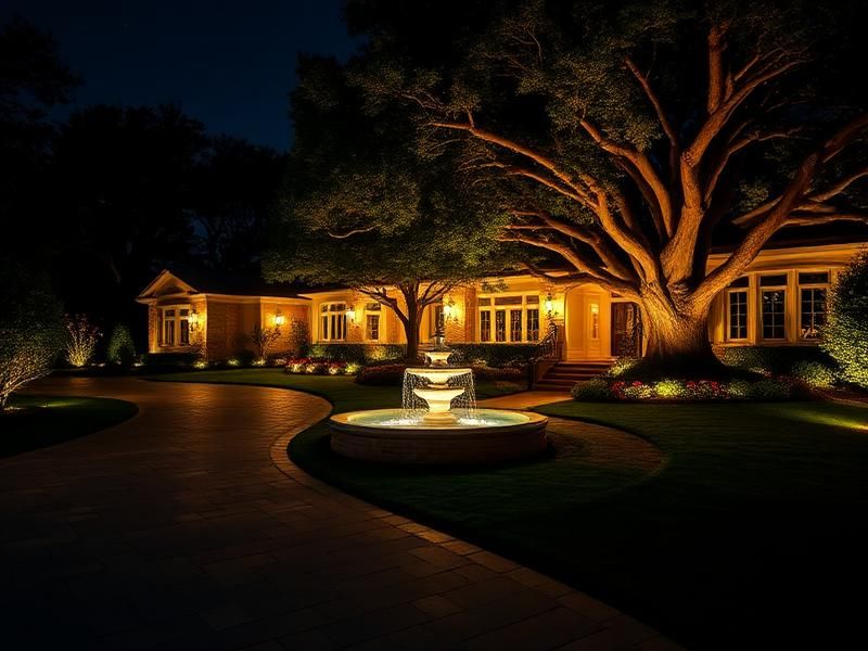 Professional landscape lighting installation